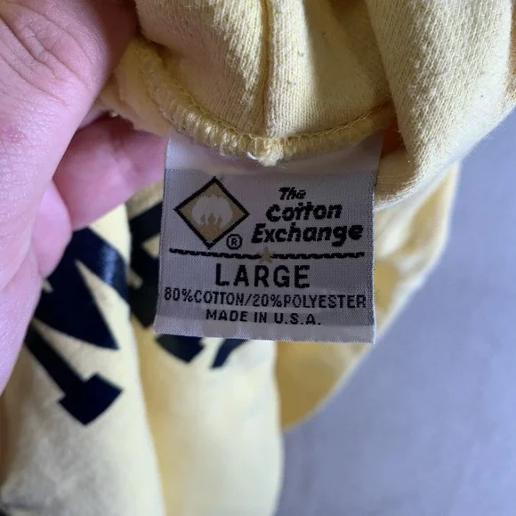 Vintage Michigan Wolverines Hoodie Mens Large Yellow 90s Reverse Weave USA Made - Picture 3 of 8